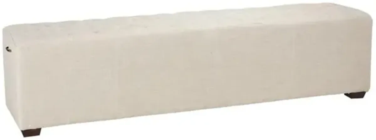 Belen Kox Diamond Tufted Beige Linen Bench, Belen Kox