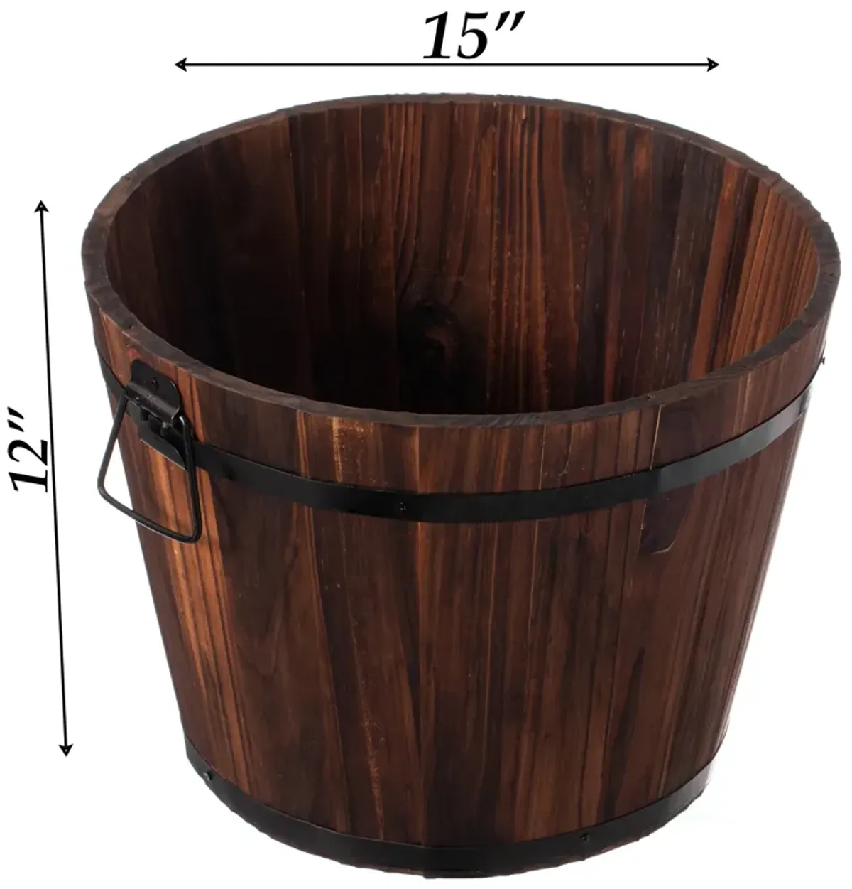 Wooden Whiskey Barrel Planters, Medium