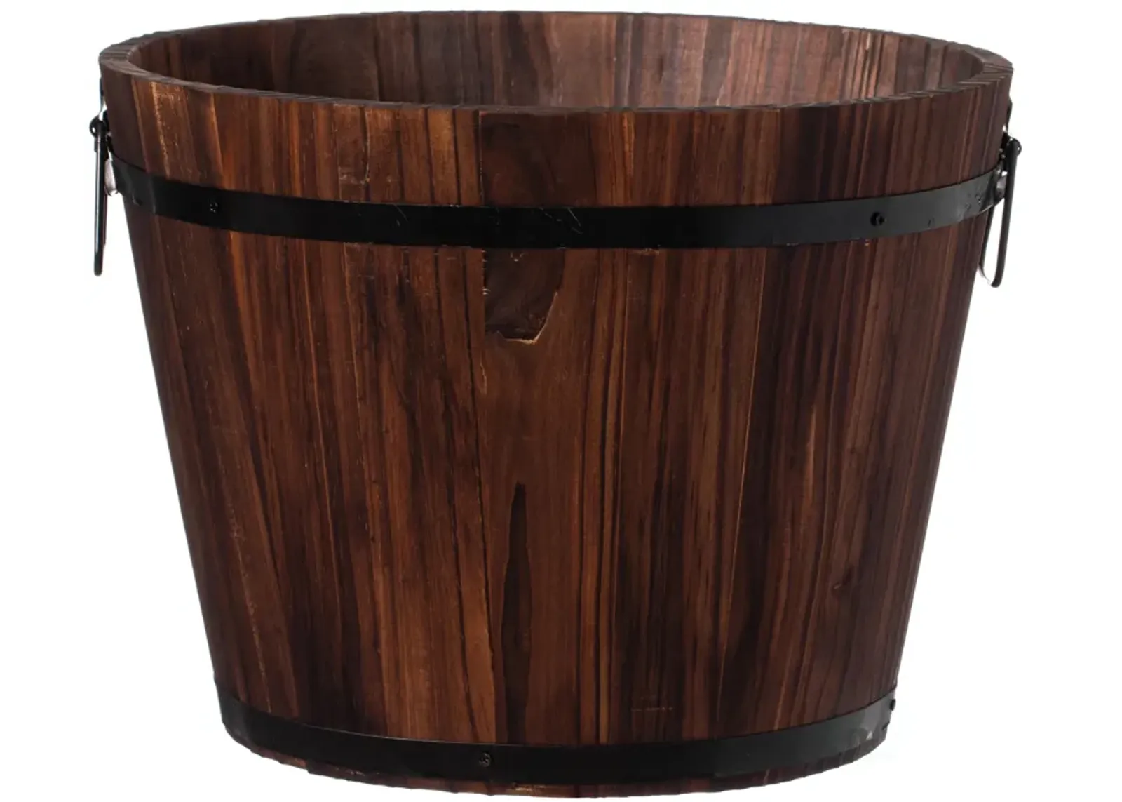 Wooden Whiskey Barrel Planters, Medium