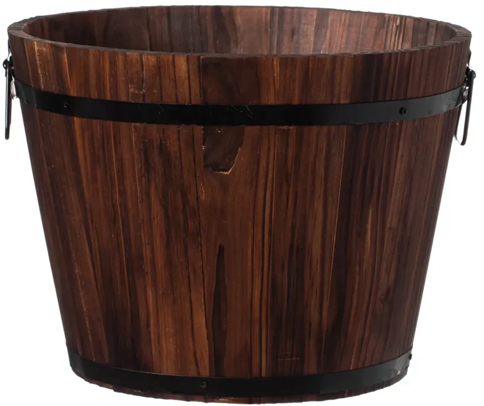 Wooden Whiskey Barrel Planters, Medium