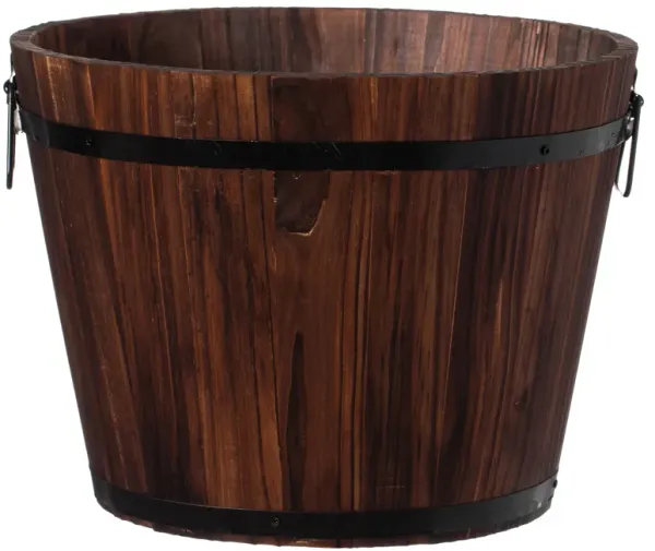 Wooden Whiskey Barrel Planters, Medium