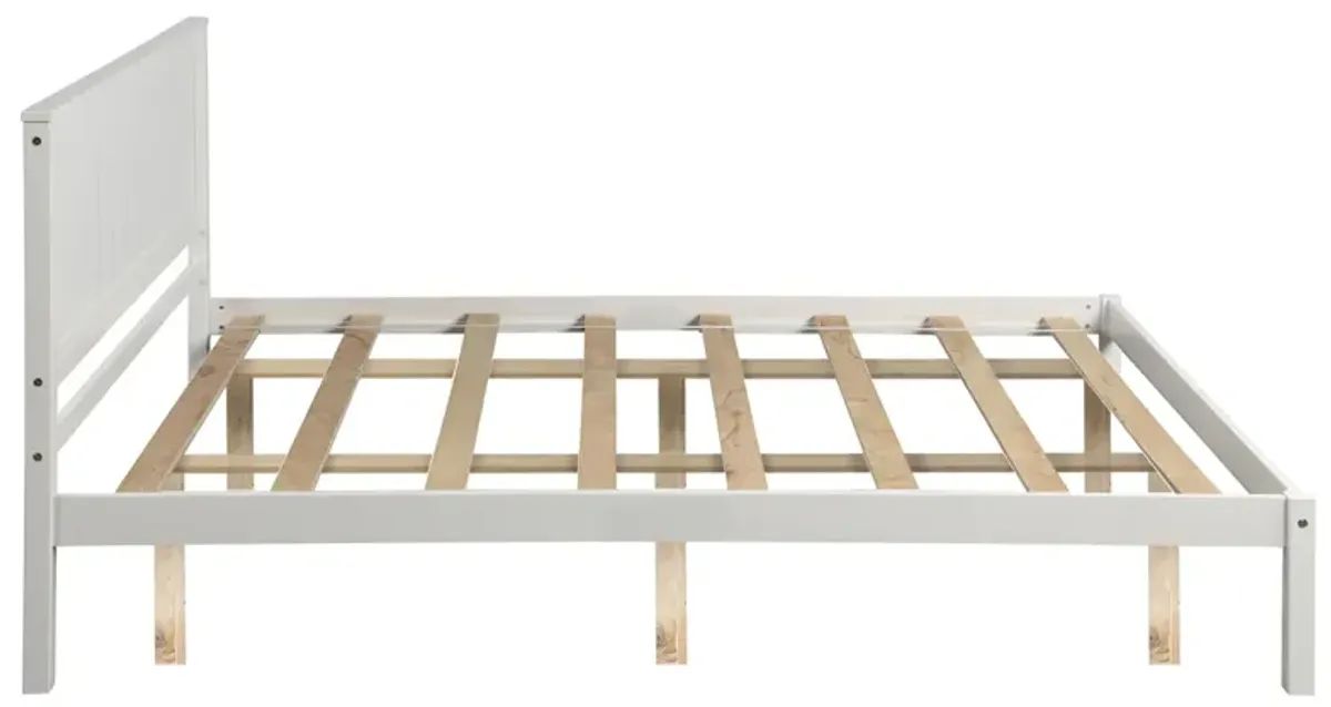 Platform Bed Frame with Headboard, Wood Slat Support, No Box Spring Needed, Queen