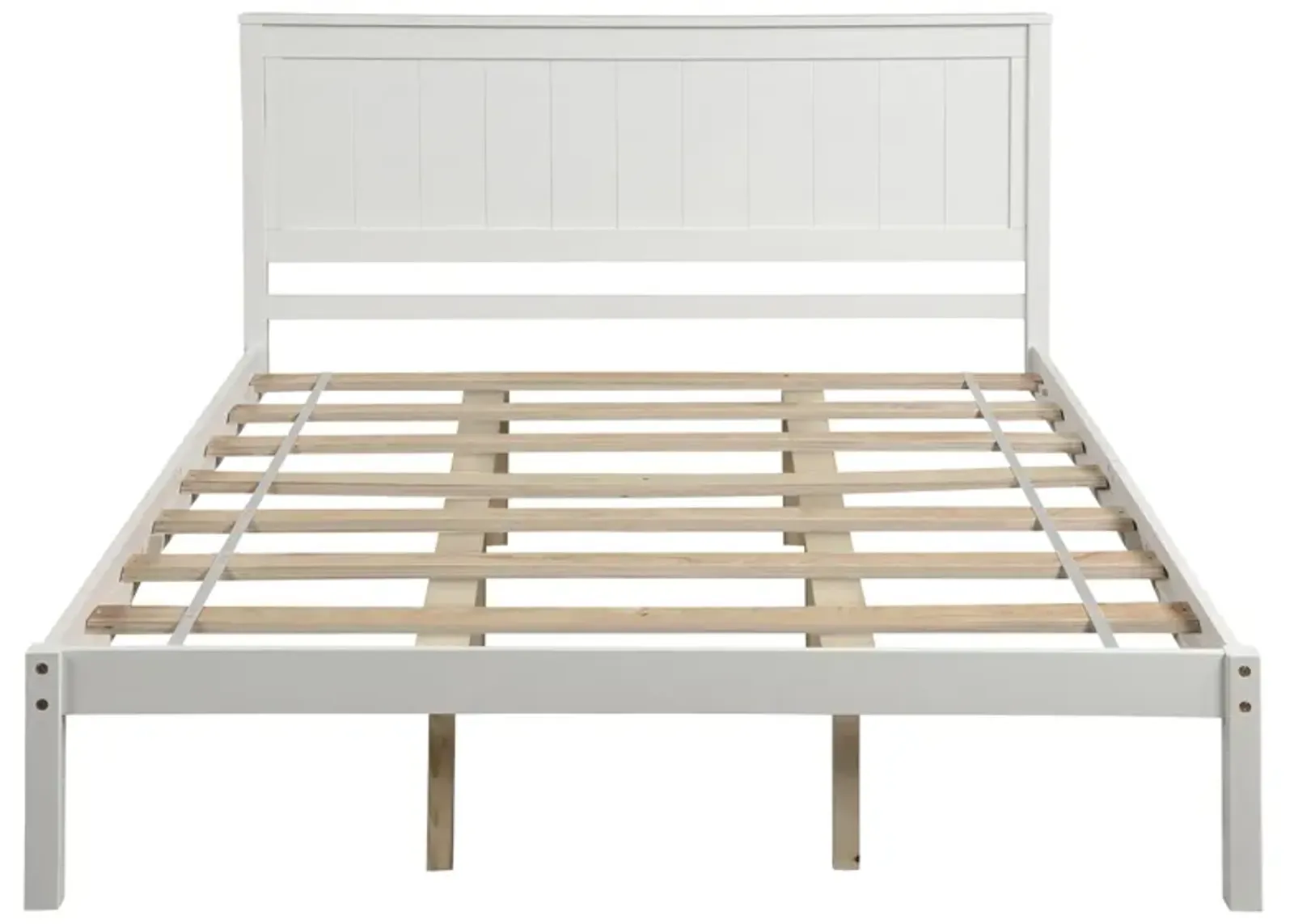 Platform Bed Frame with Headboard, Wood Slat Support, No Box Spring Needed, Queen