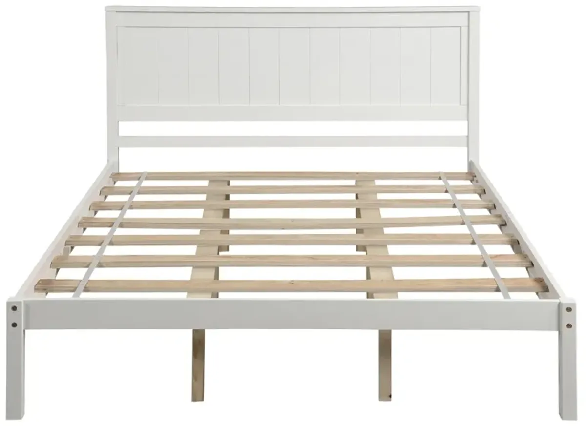 Platform Bed Frame with Headboard, Wood Slat Support, No Box Spring Needed, Queen