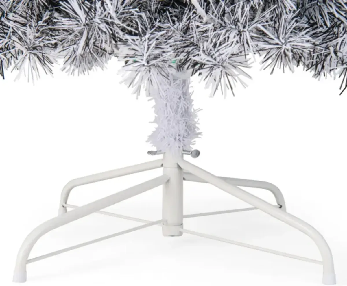 Hivvago Pre-Lit Artificial Christmas Tree with 250 Cool-White LED Lights Black and White