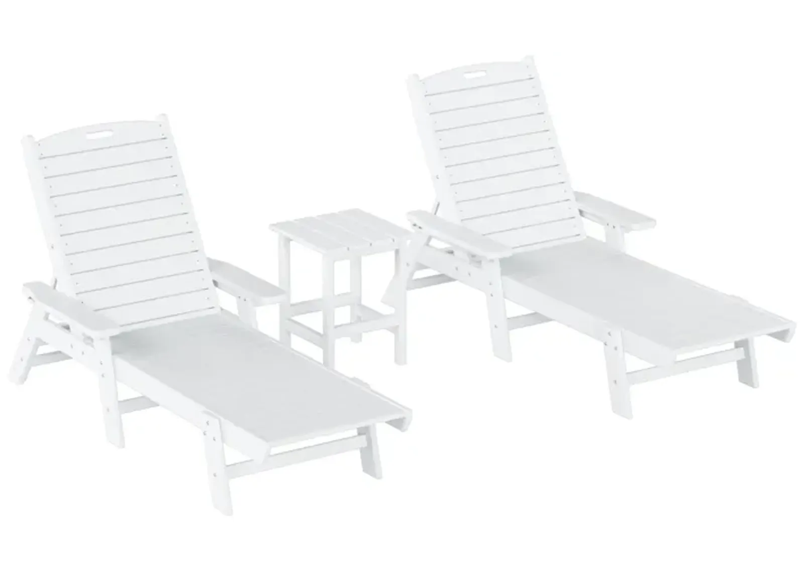 WestinTrends Adirondack Outdoor Chaise Lounge with Side Table Set