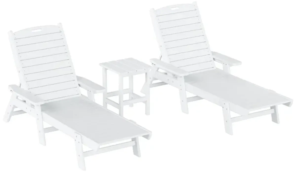 WestinTrends Adirondack Outdoor Chaise Lounge with Side Table Set