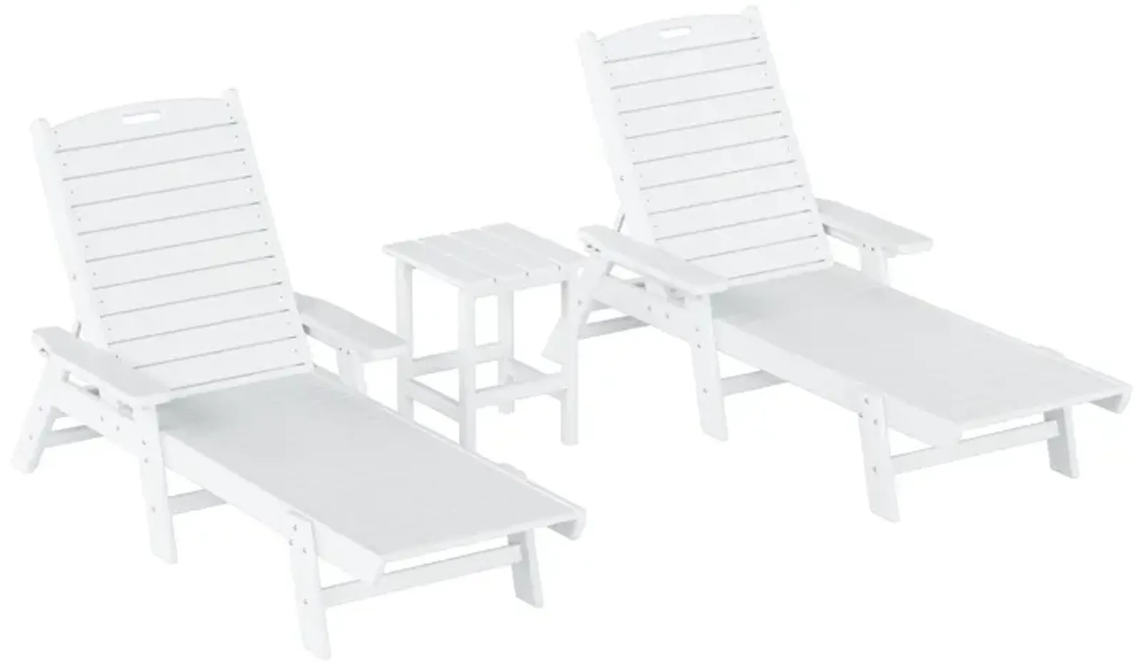 WestinTrends Adirondack Outdoor Chaise Lounge with Side Table Set