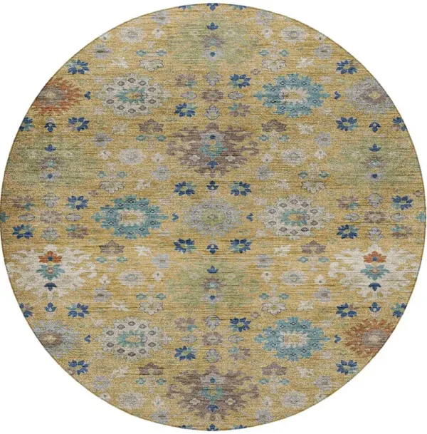 Silk Road Turmeric 8' Round Rug