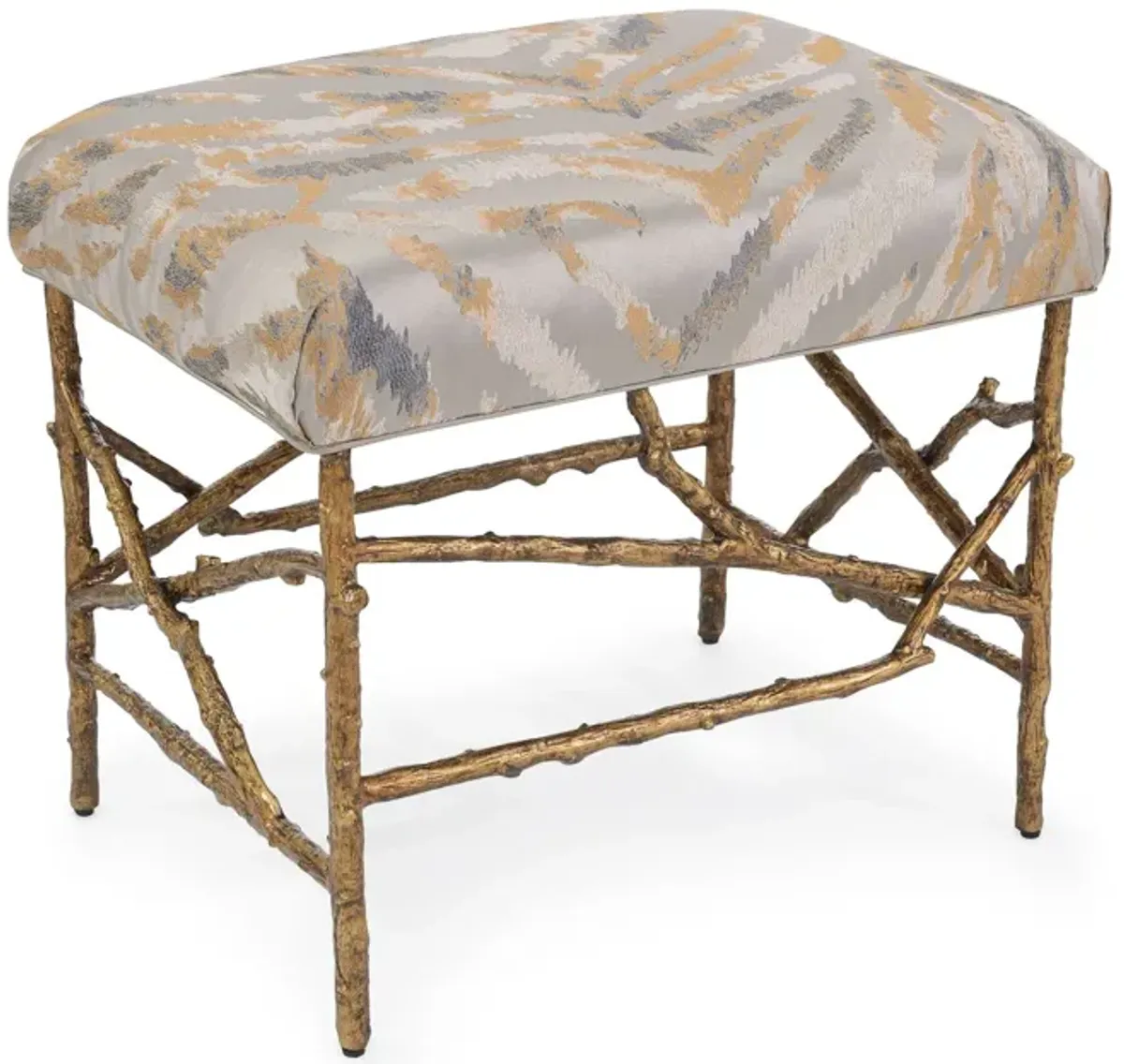 Branch-Style Base Silver Ottoman