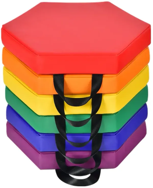 Hexagon Toddler Floor Cushions Set of 6 with Handles – Multifunctional Seating