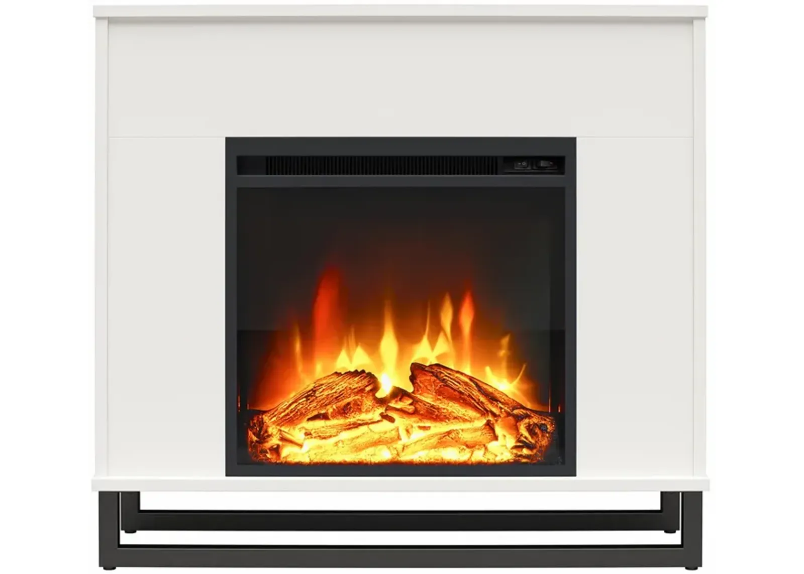 Ratcliff Electric Fireplace Space Heater Mantel, White