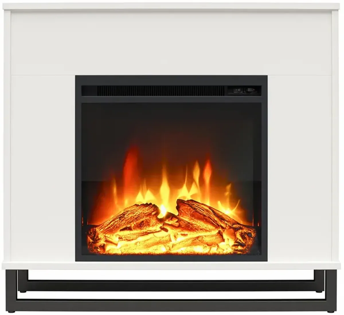 Ratcliff Electric Fireplace Space Heater Mantel, White