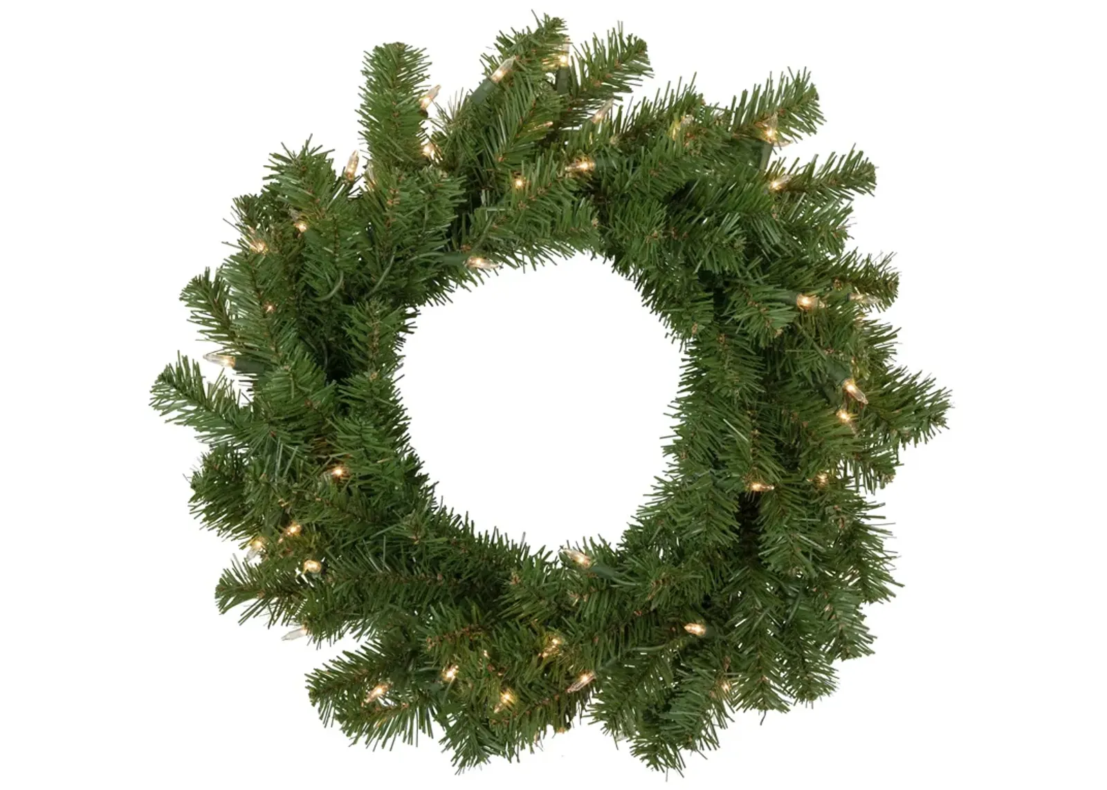 Deluxe Dorchester Pine Artificial Christmas Wreath  18-Inch  Clear Lights