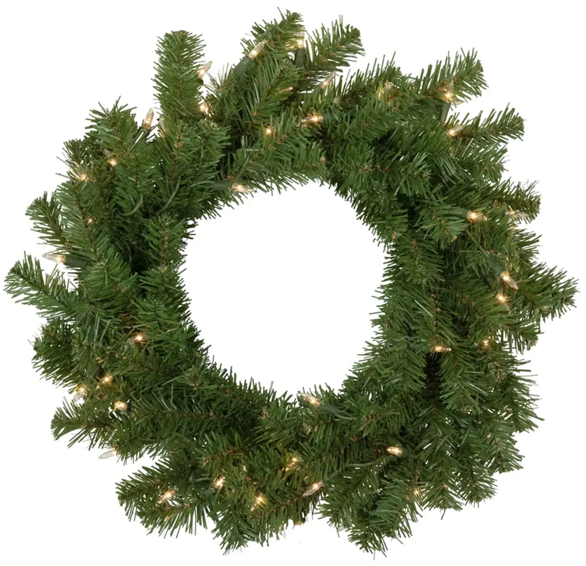 Deluxe Dorchester Pine Artificial Christmas Wreath  18-Inch  Clear Lights