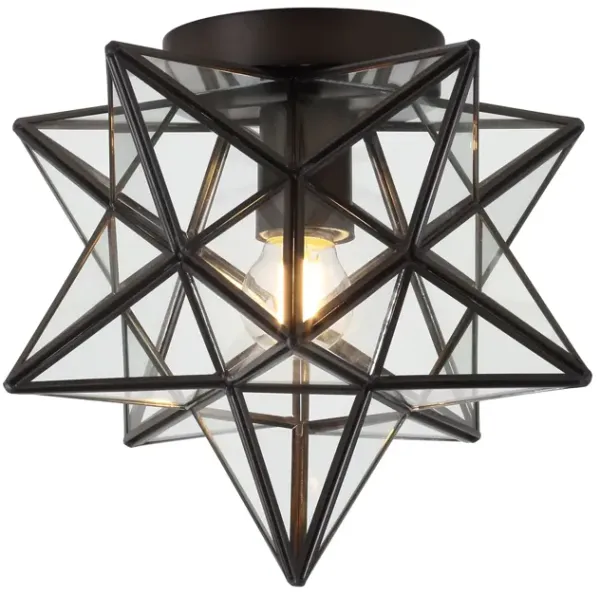 Stella Moravian Star Metal/Clear Glass LED Pendant