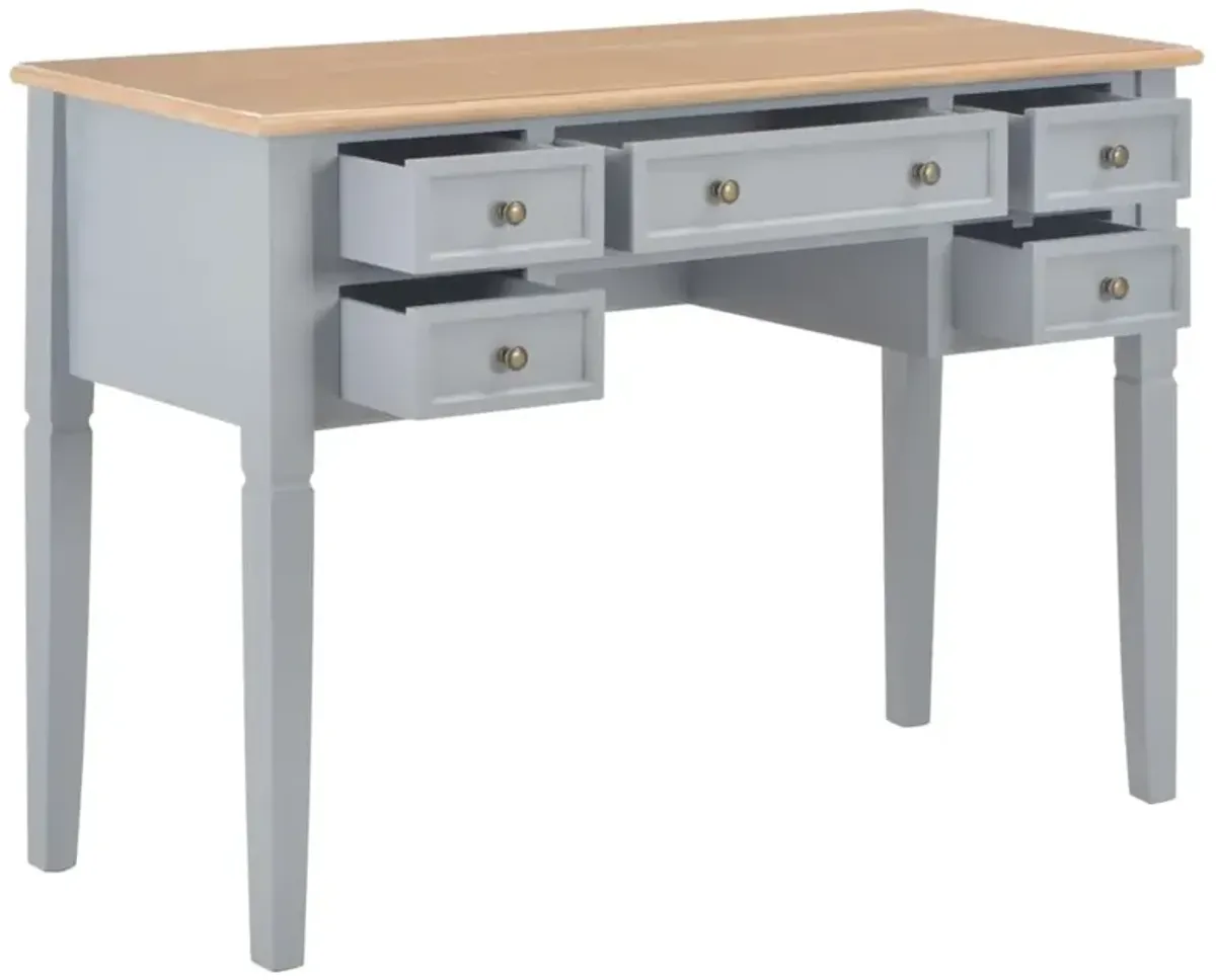 vidaXL Writing Desk Gray 43.1"x17.7"x30.5" Wood, 280070