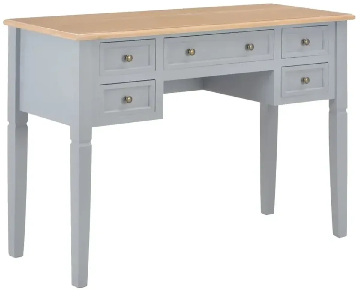 vidaXL Writing Desk Gray 43.1"x17.7"x30.5" Wood, 280070