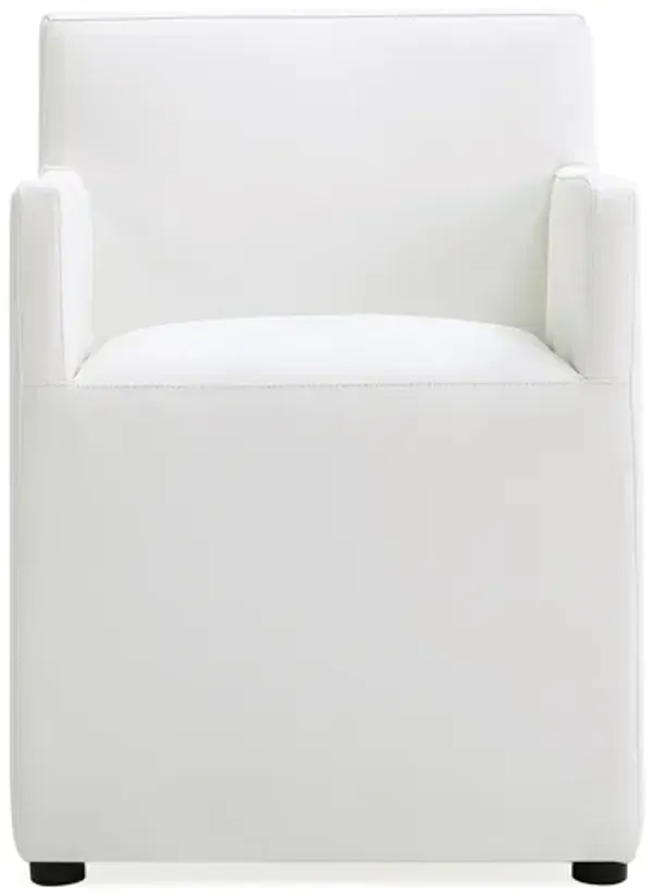 Anna Square Dining Arm Chairs in Cream (Set of 2)