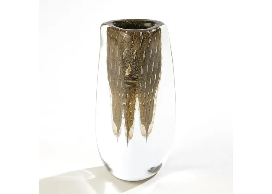 Triangular Bubbled Vase-Gold