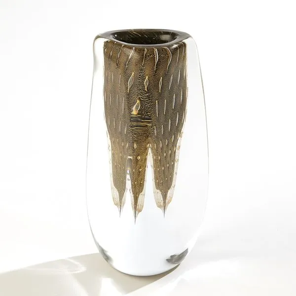 Triangular Bubbled Vase-Gold