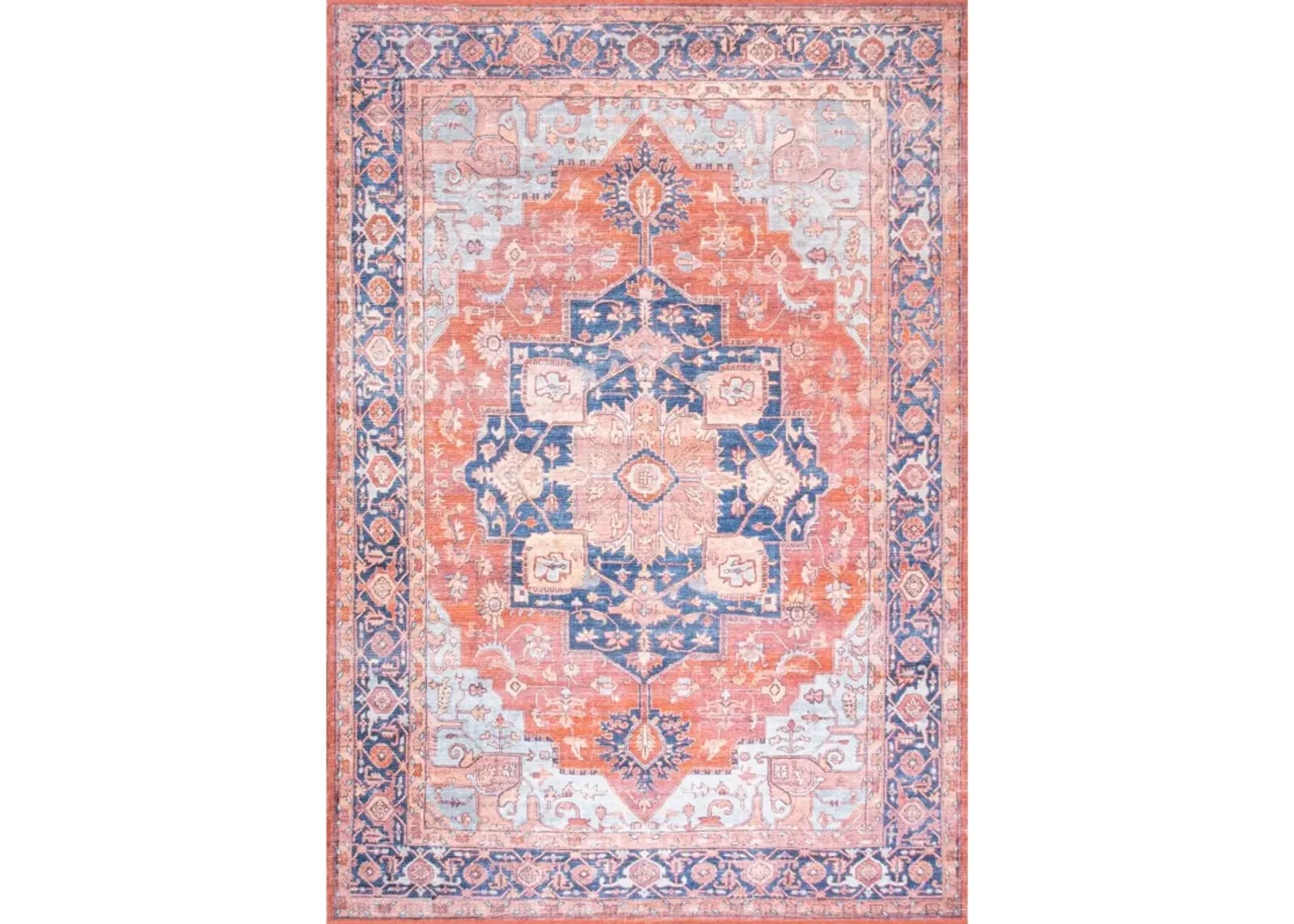 Maris Ornate Medallion Machine-Washable Area Rug