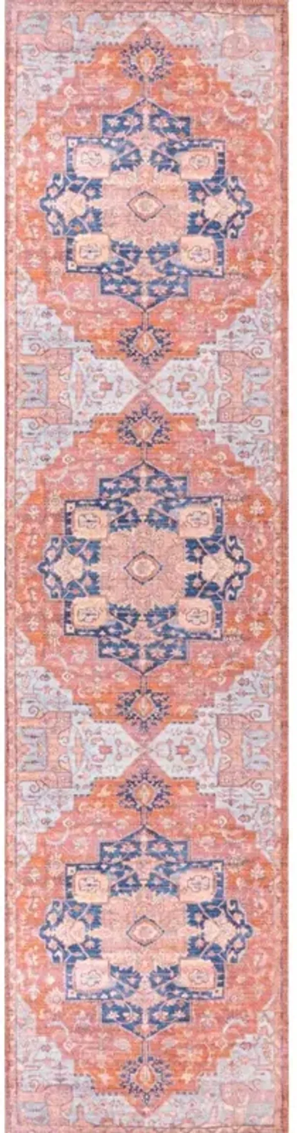 Maris Ornate Medallion Machine-Washable Square Area Rug