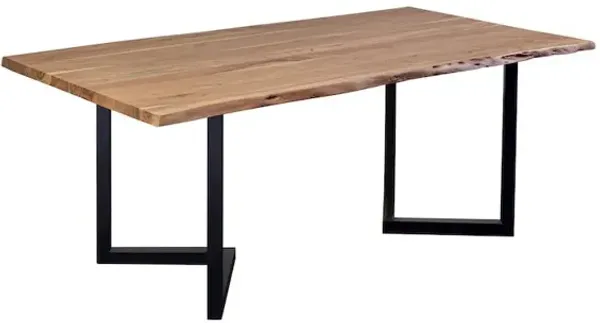 Porter Designs Manzanita Live Edge Solid Acacia Wood Dining Table, Natural