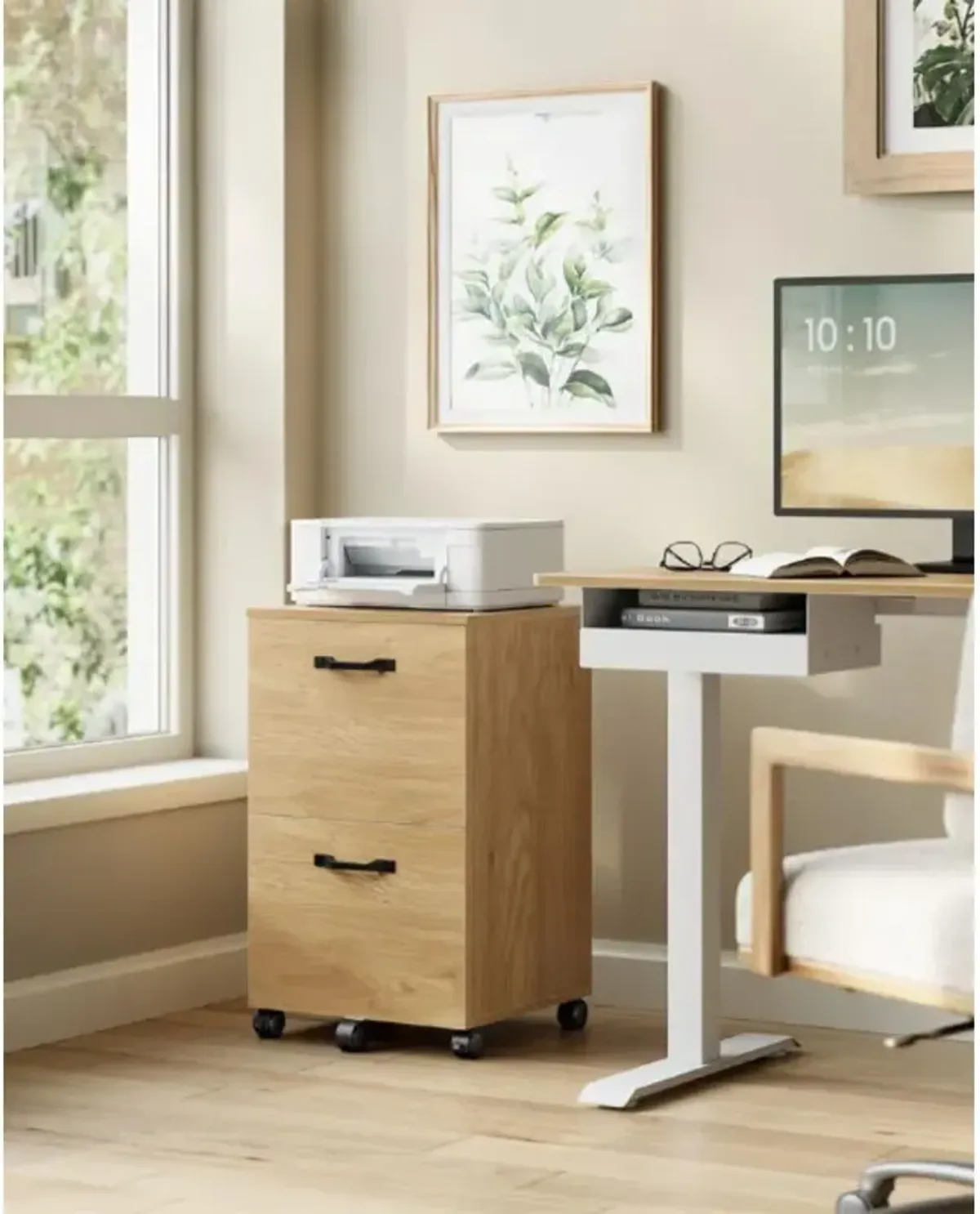 2-Drawer Rolling File Cabinet for A4 Files