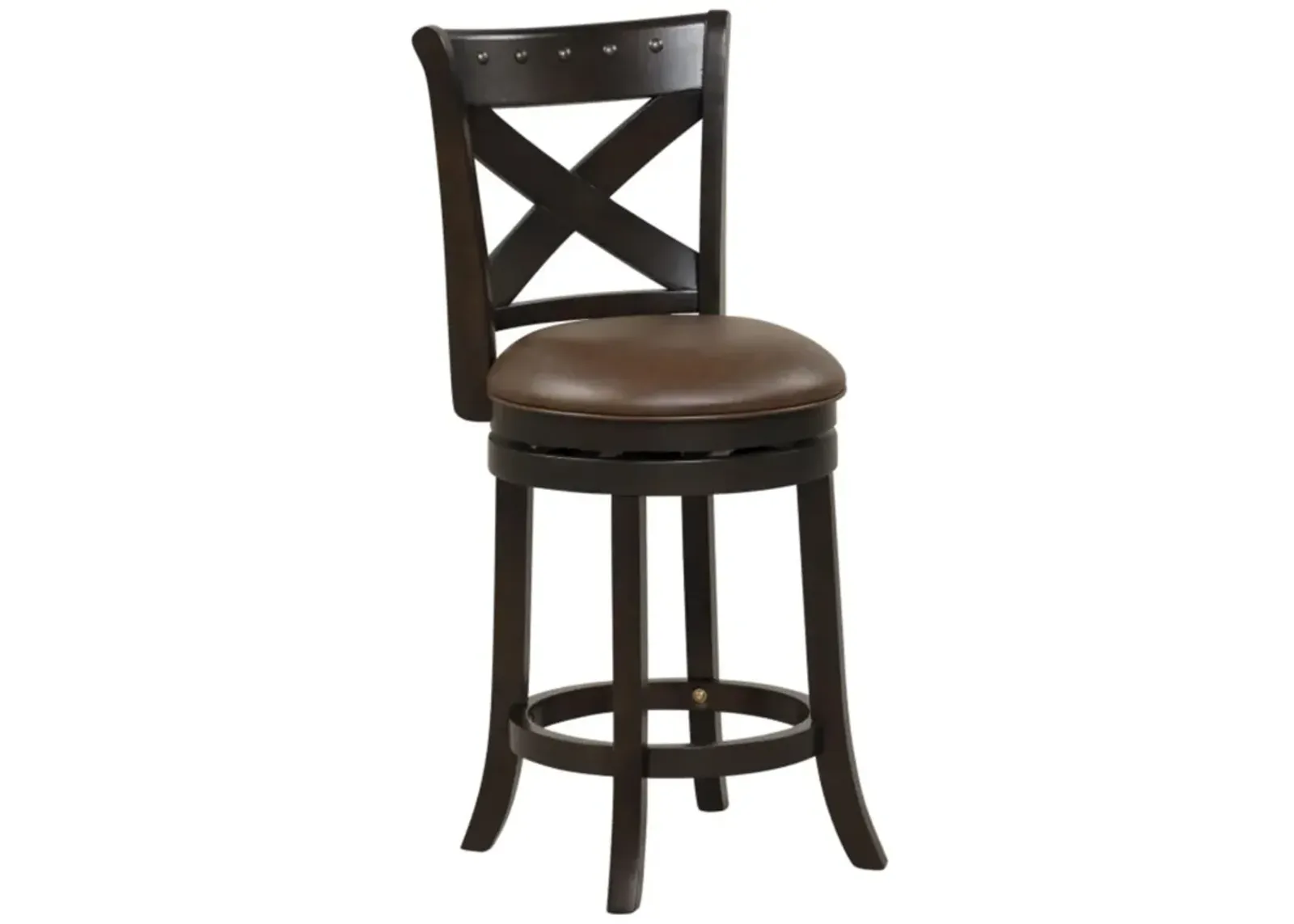 Hivvago 26"/31" Swivel Bar Stool with Curved Backrest PU Leather Seat and Footrest