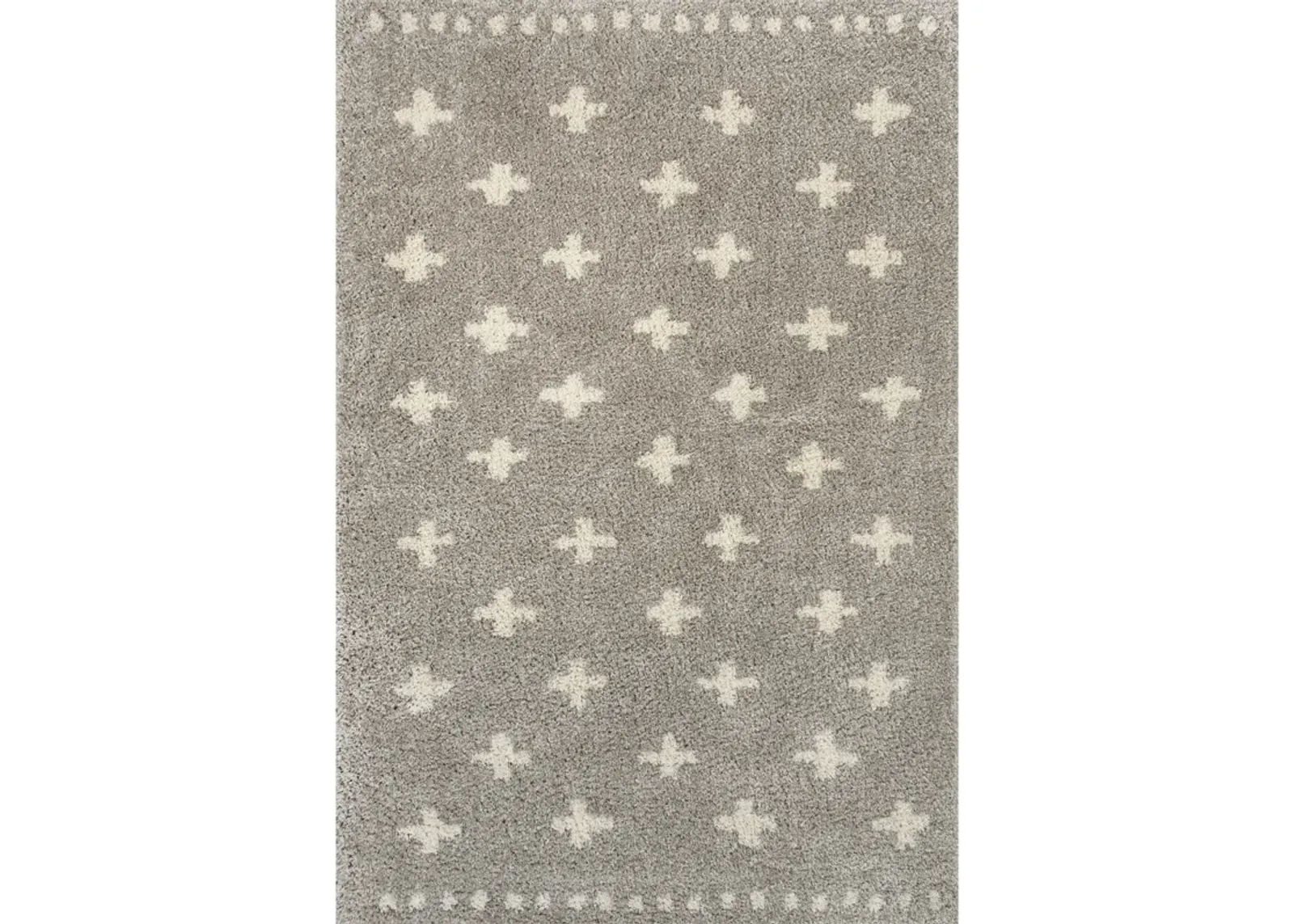 Cristo Berber Geometric Shag Gray/Ivory Rug