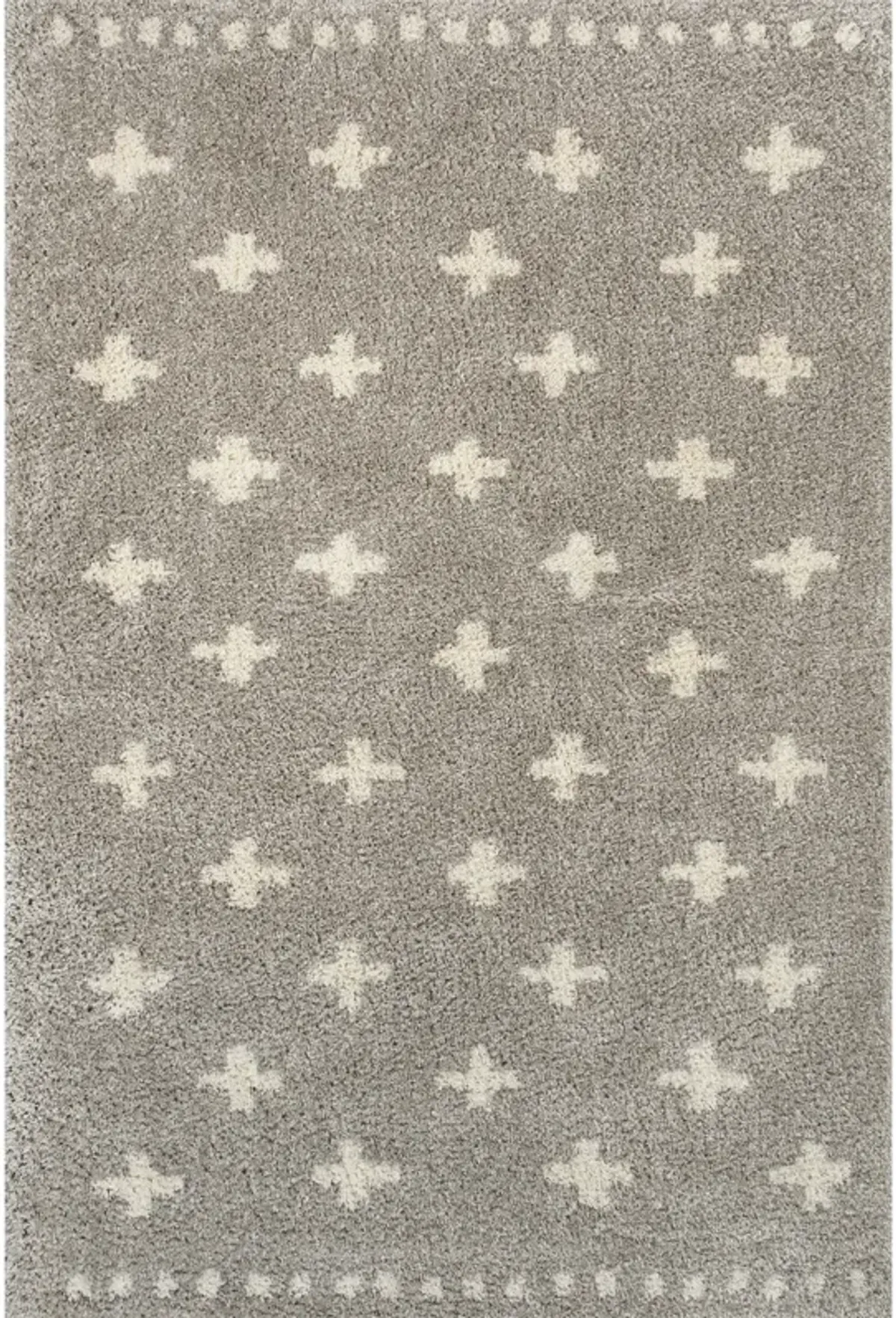 Cristo Berber Geometric Shag Gray/Ivory Rug