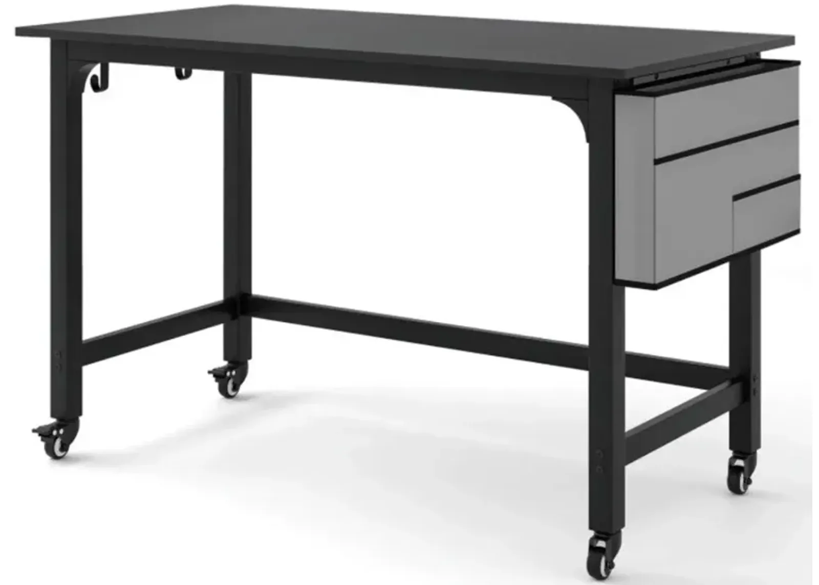 Hivvago 48 Inch Mobile Computer Workstation with 4 Smooth Casters