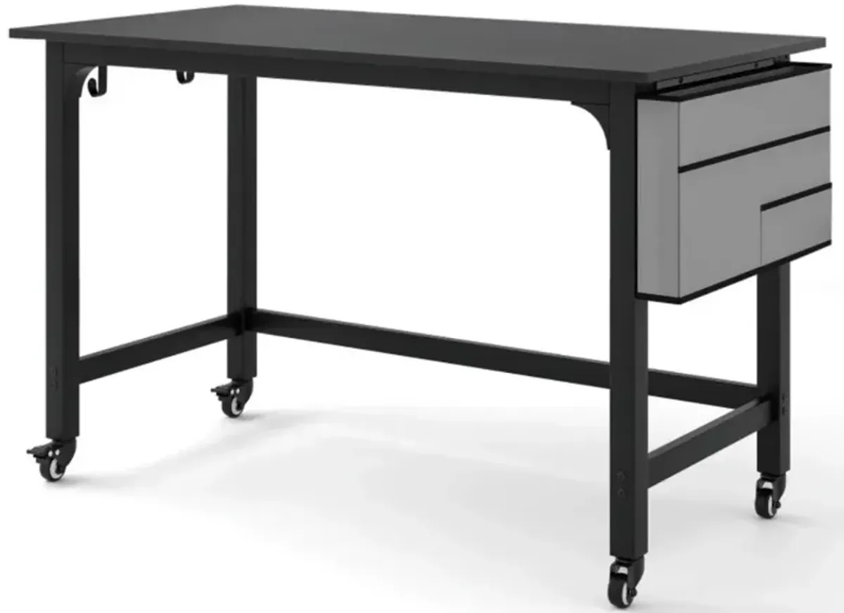 Hivvago 48 Inch Mobile Computer Workstation with 4 Smooth Casters