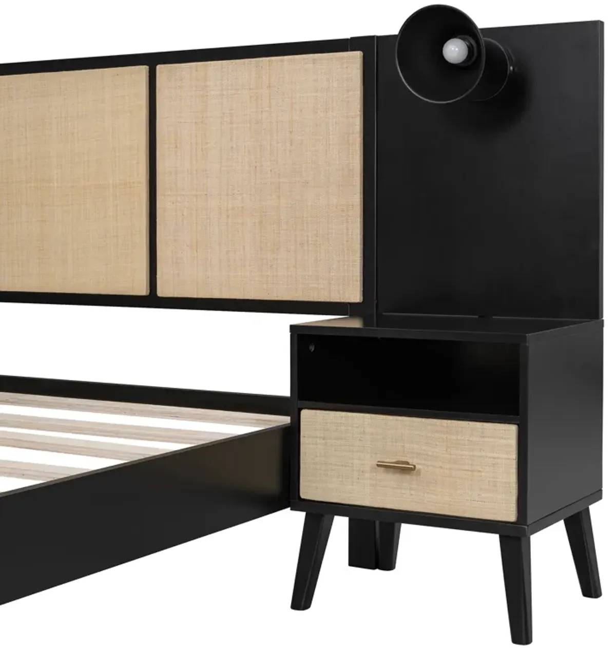 Merax Modern Platform Bed with 2 Nightstands