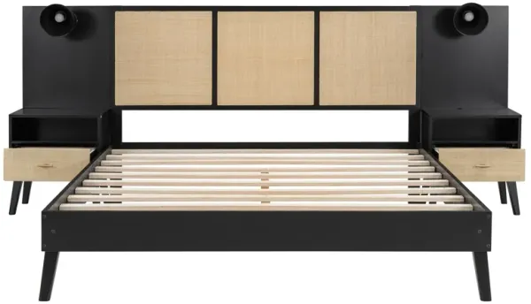 Merax Modern Platform Bed with 2 Nightstands