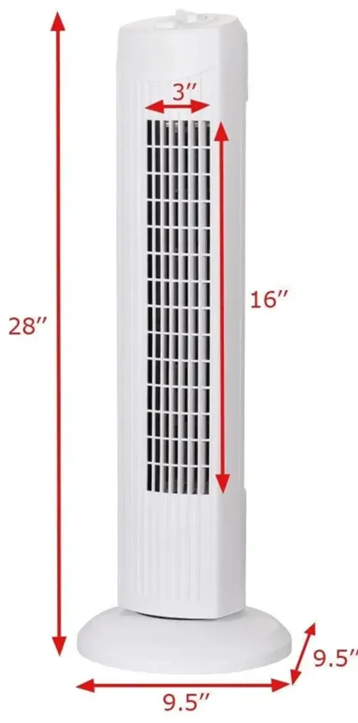 Fantask 35W 28 Inch Quiet Bladeless Oscillating Tower Fan-White