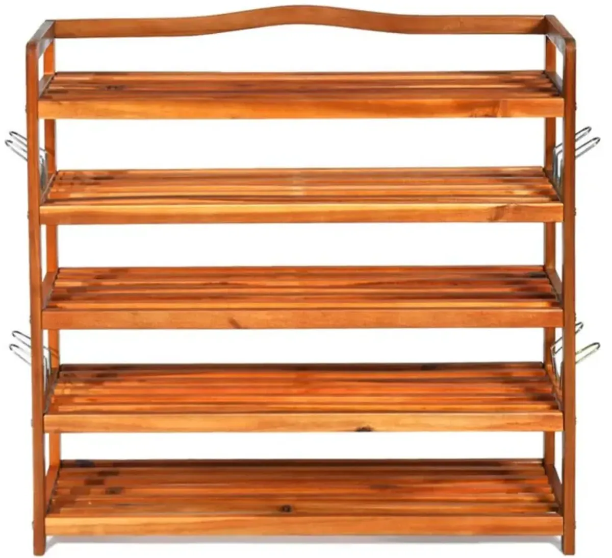 Hivvago 5-Tier Wood Large Shoe Rack Holds up 12-18 Pairs