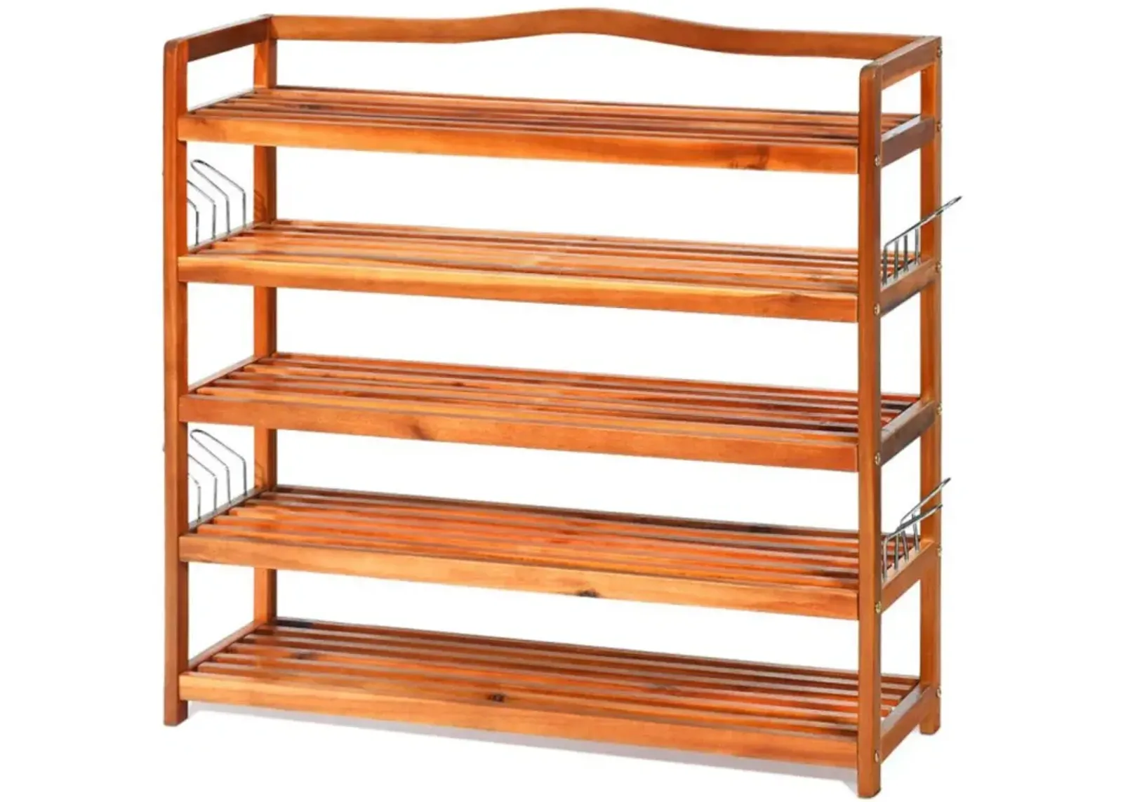 Hivvago 5-Tier Wood Large Shoe Rack Holds up 12-18 Pairs