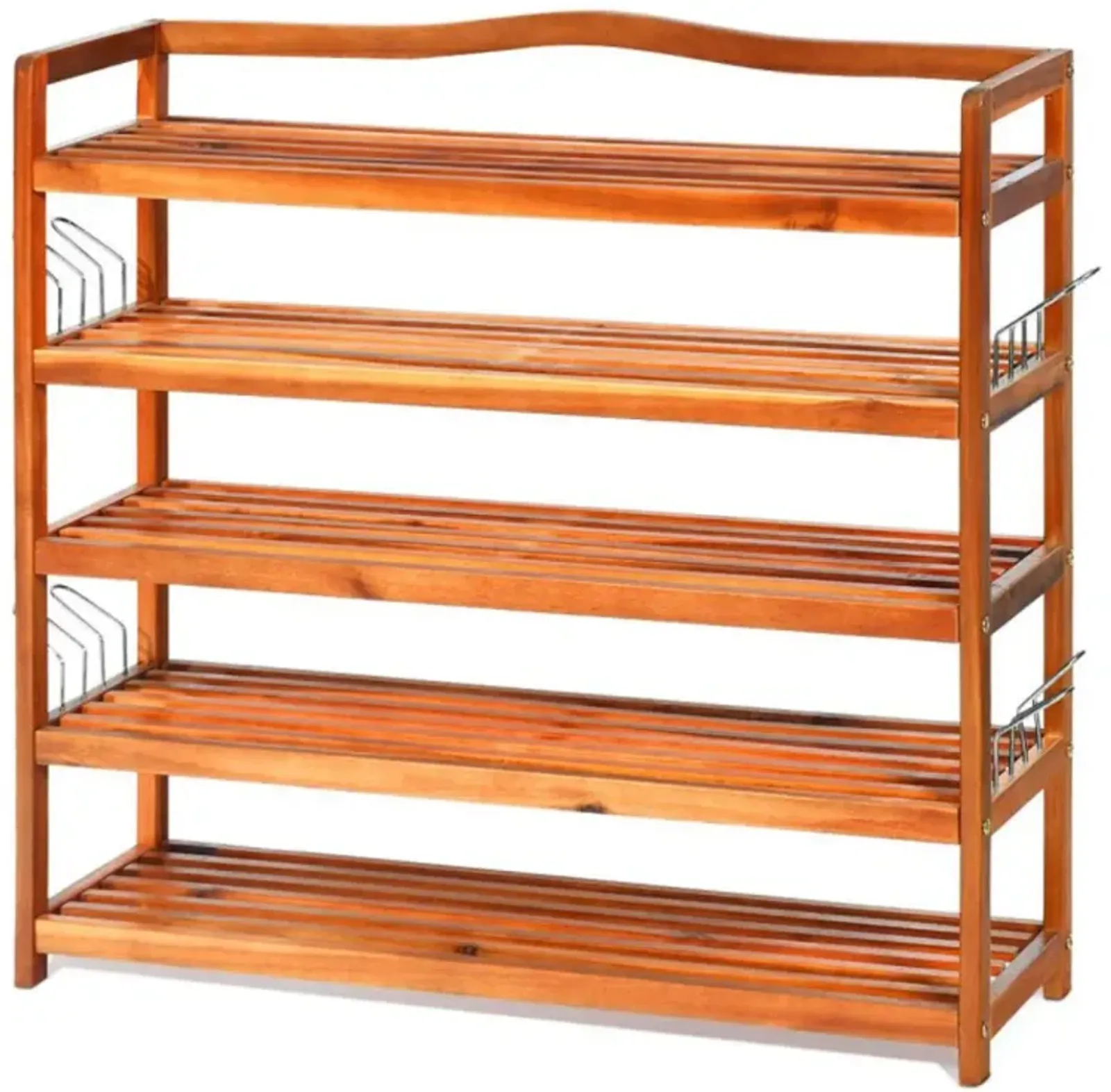 Hivvago 5-Tier Wood Large Shoe Rack Holds up 12-18 Pairs