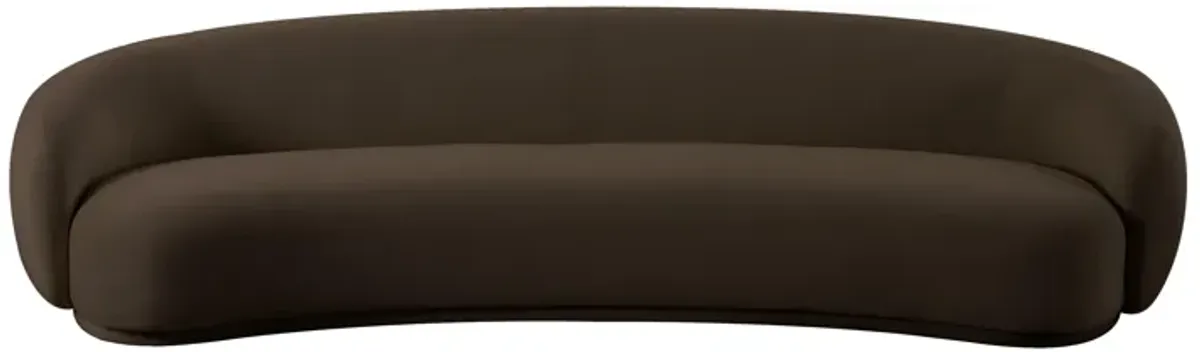 Kendall Chocolate Brown Velvet 120 Inch Sofa