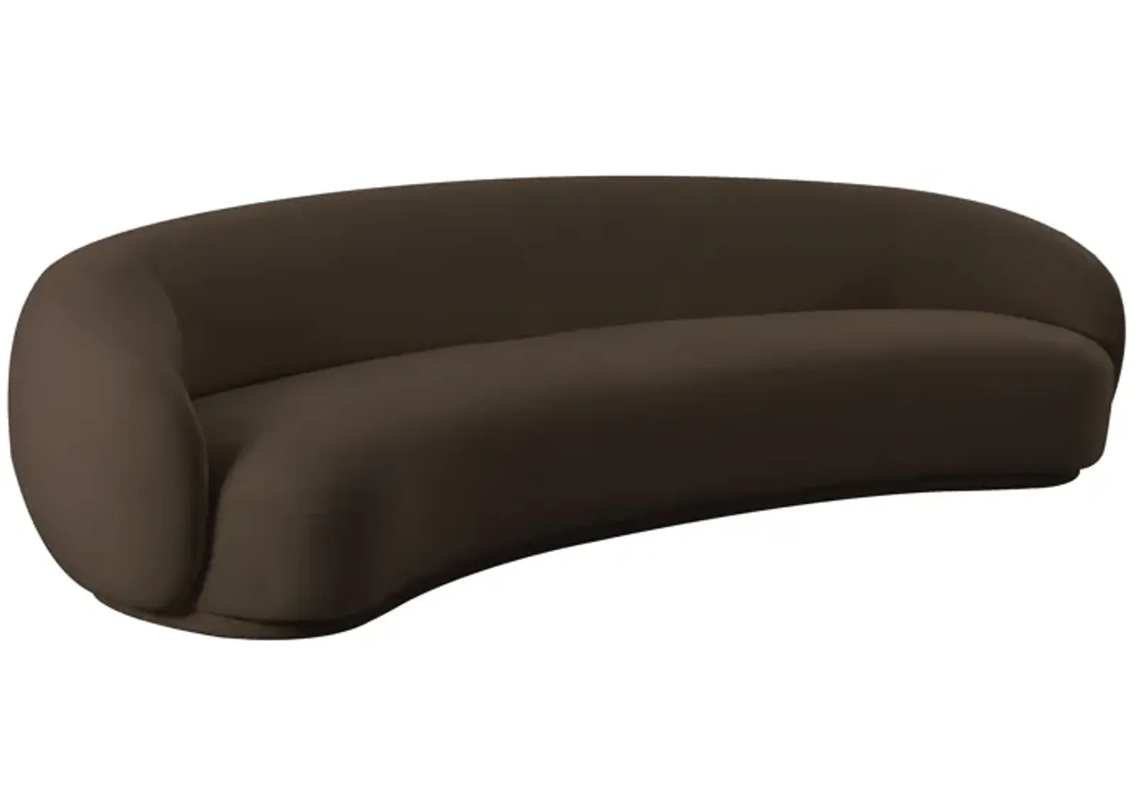 Kendall Chocolate Brown Velvet 120 Inch Sofa