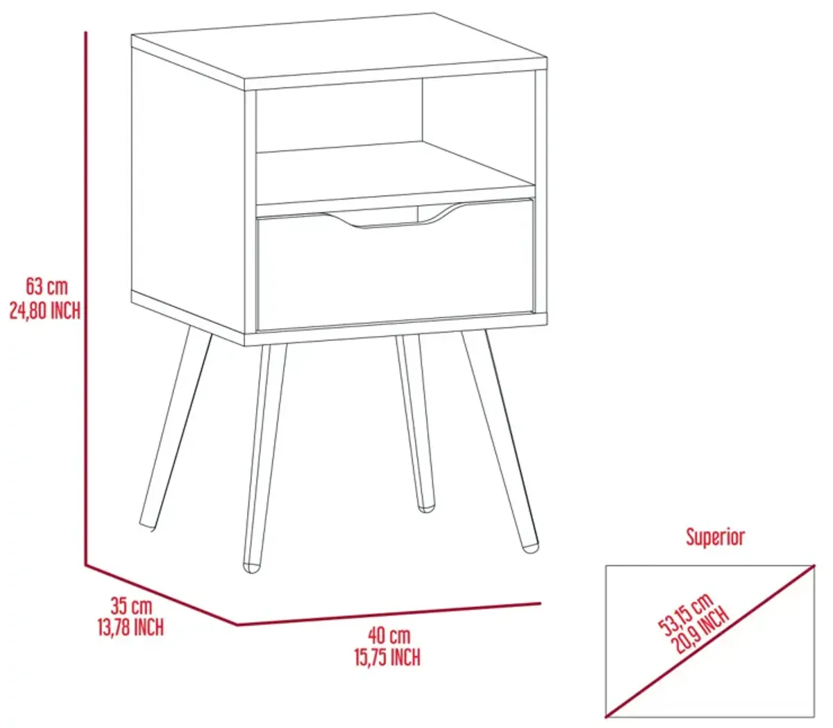 Haverson 1-Drawer 1-Shelf Nightstand Dark Walnut