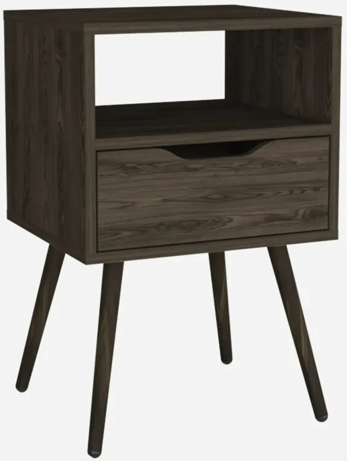 Haverson 1-Drawer 1-Shelf Nightstand Dark Walnut