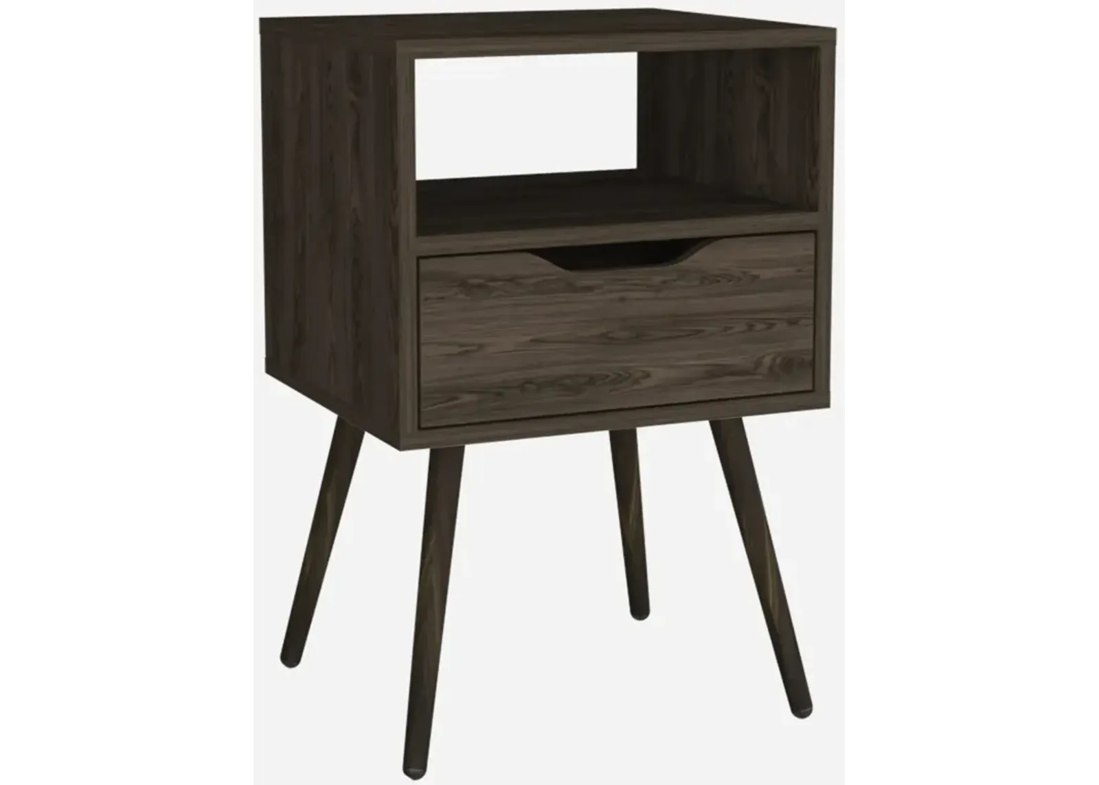 Haverson 1-Drawer 1-Shelf Nightstand Dark Walnut