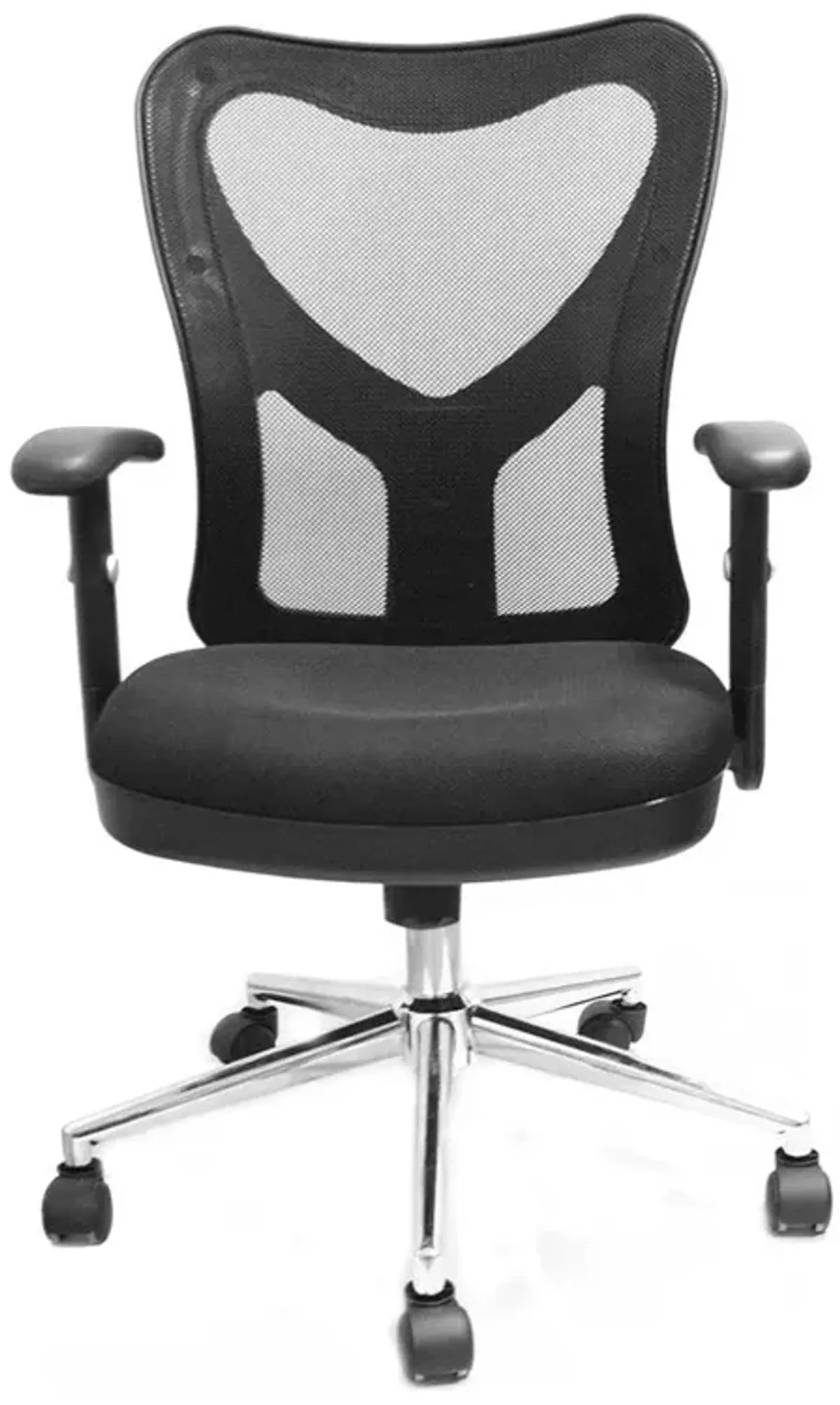 Techni Mobili High Back Mesh Office Chair With Chrome Base. Color: Black