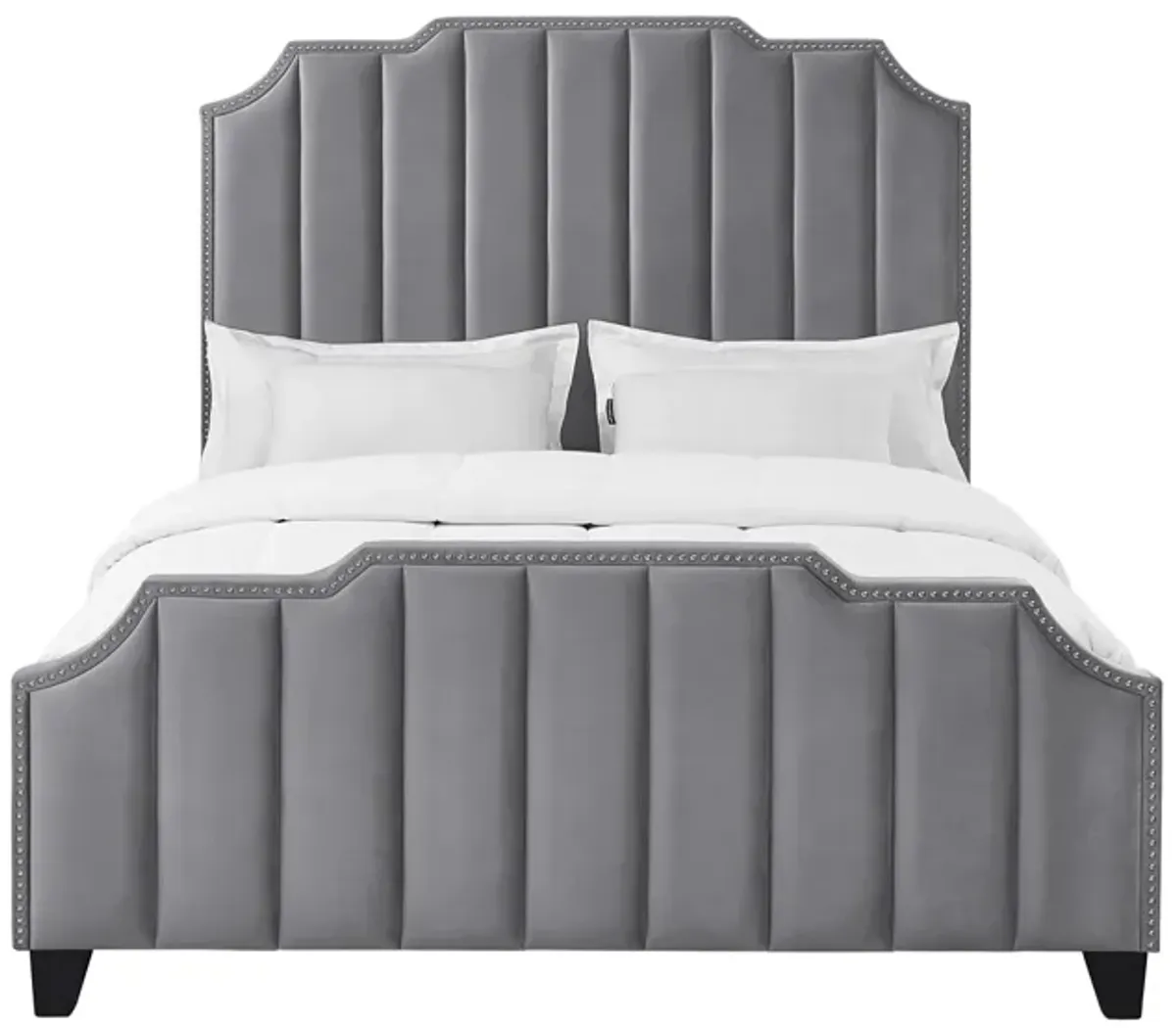 Inspired Home Ruhi Velvet Platform Bed