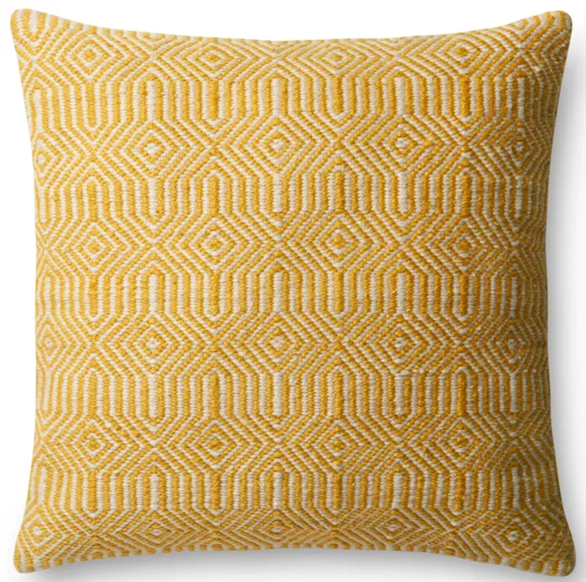 P0339 Yellow/Ivory 22"x22" Down Pillow