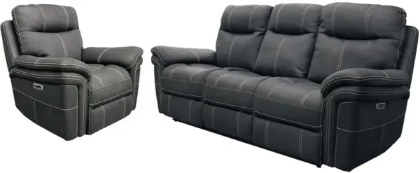 Parker Living Mason - Charcoal Power Reclining Sofa and Recliner