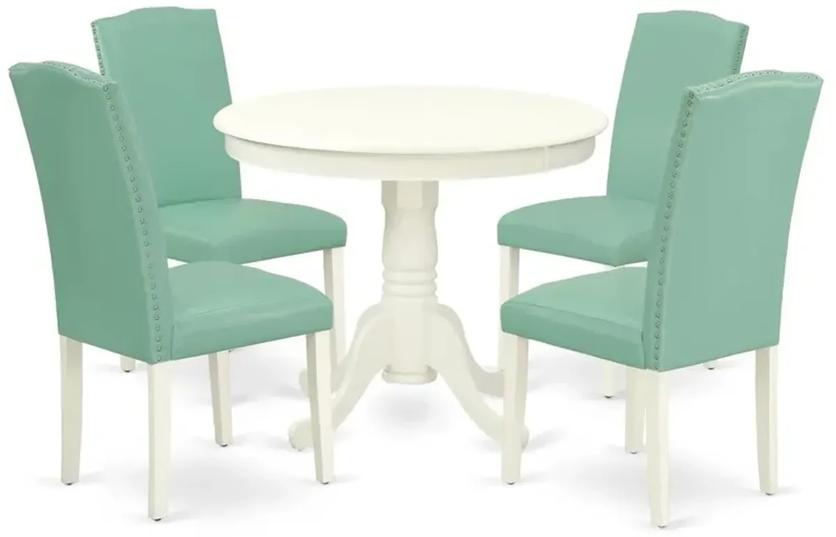 Dining Room Set Linen White, ANEN5-LWH-57